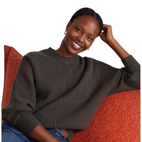 Universal Standard better than wool dolman sleeve Brown Ribbed Sweater 4XS 00 - Picture 5 of 12